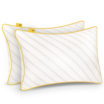Cosi Home Shredded Memory Foam Pillow for Sleeping (2 pack), Adjustable Pillow with Bamboo Pillowcase & Cooling Effect, Hotel Pillow for Back, Stomach, and Side Sleepers - Machine Washable.
