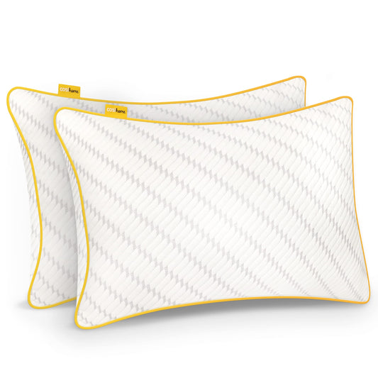 Cosi Home Shredded Memory Foam Pillow for Sleeping (2 pack), Adjustable Pillow with Bamboo Pillowcase & Cooling Effect, Hotel Pillow for Back, Stomach, and Side Sleepers - Machine Washable.