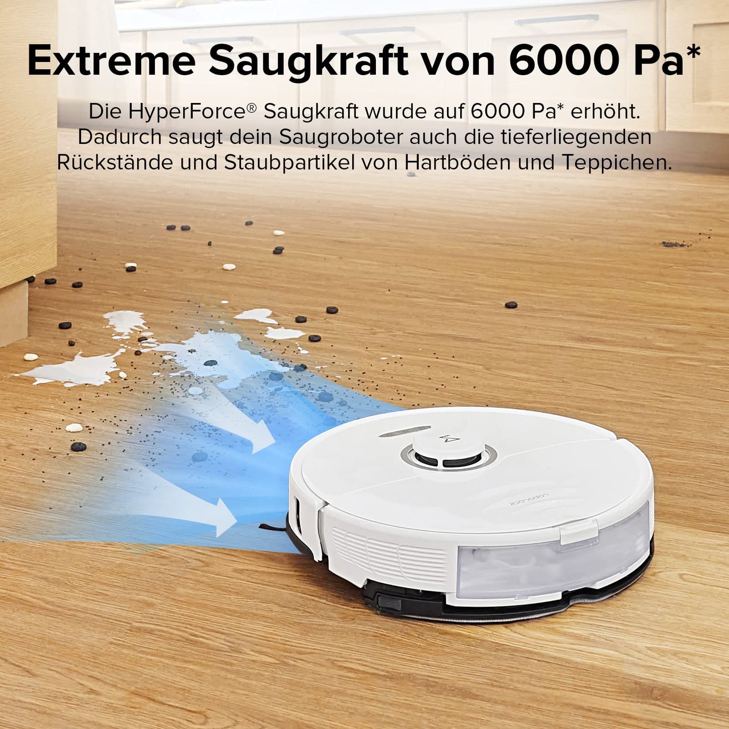 roborock S8 robot vacuum with dual brush & 6000Pa suction power & 3D structured light obstacle avoidance. Compatible with Alexa for pet hair. Upgrade to S7.