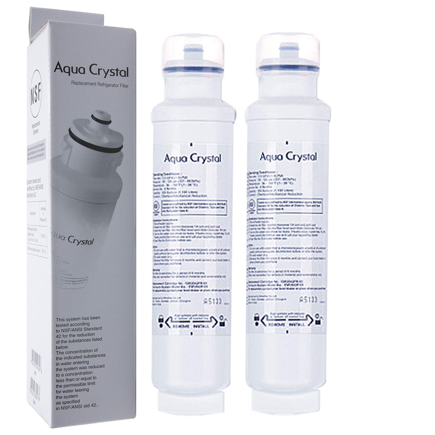 Aqua Crystal DW2042FR-09, DW2042F-09 Internal water filter for Daewoo Side-by-Side fridge | 2 pack