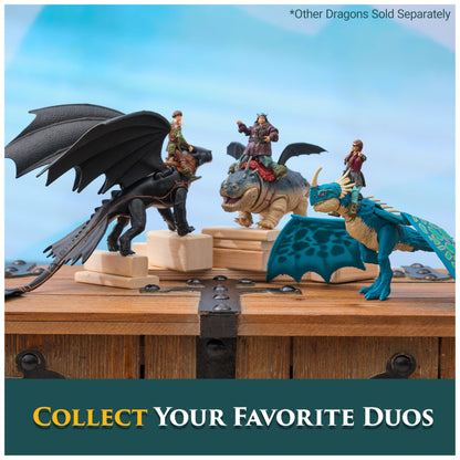 Dreamworks How to Train Your Dragon Viking and Dragon Action Figure Set featuring Meatlug and Fishlegs. Perfect toy for kids 4 and up.