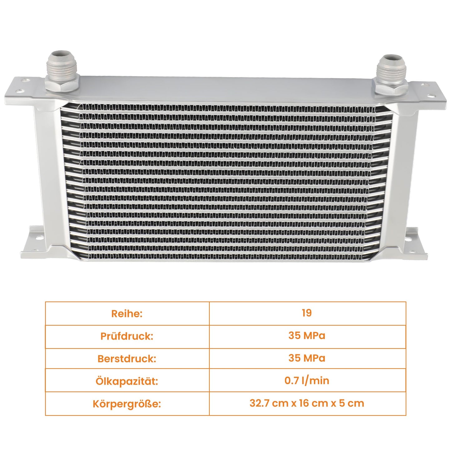 maXpeedingrods 19 Row Oil Cooler AN10 Fitting Universal External Oil Cooler KitAdditional Cooling