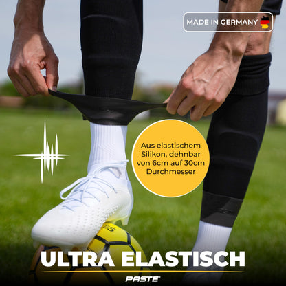 PASTE® Shin Guard Holder Soccer Silicone Men, Women, Kids Black - Support for Soccer Socks as Shin Guard Holder, Sock Holder, Grip Tapes for Soccer Socks, Ankle Strap