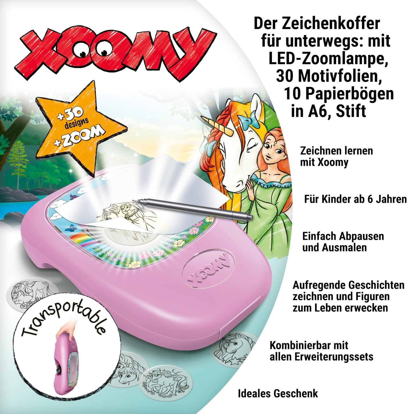 Ravensburger Xoomy Midi Unicorn 23534 - Learn to draw magical unicorns, creative drawing and painting for kids aged 6 and up.