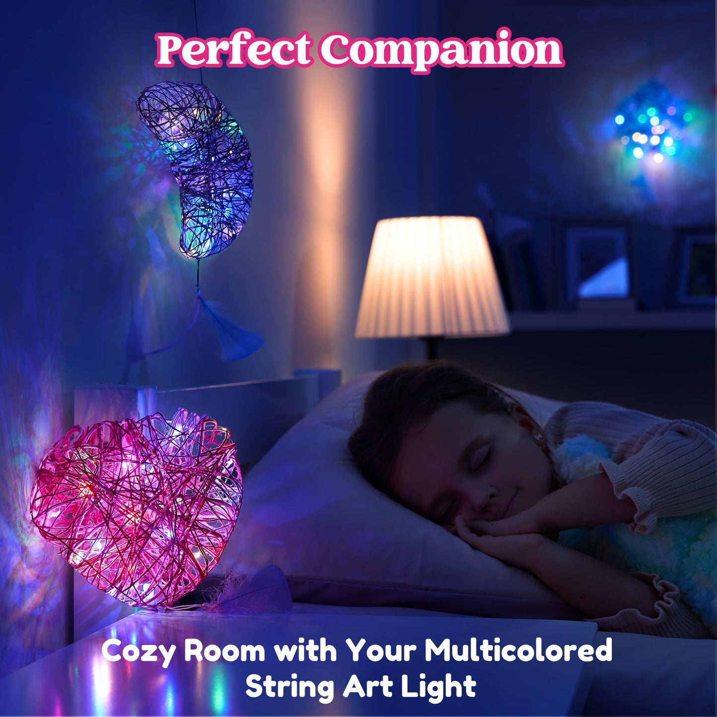 Clever Kits 3D string art set for kids, arts and crafts for kids ages 8-12, DIY lantern craft kit for boys and girls, with 30 colorful LED bulbs, birthday gifts