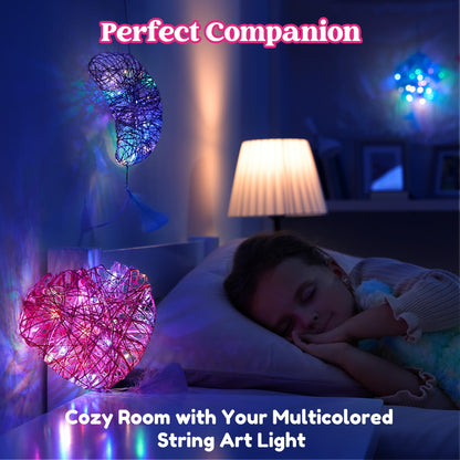 Clever Kits 3D string art set for kids, arts and crafts for kids ages 8-12, DIY lantern craft kit for boys and girls, with 30 colorful LED bulbs, birthday gifts