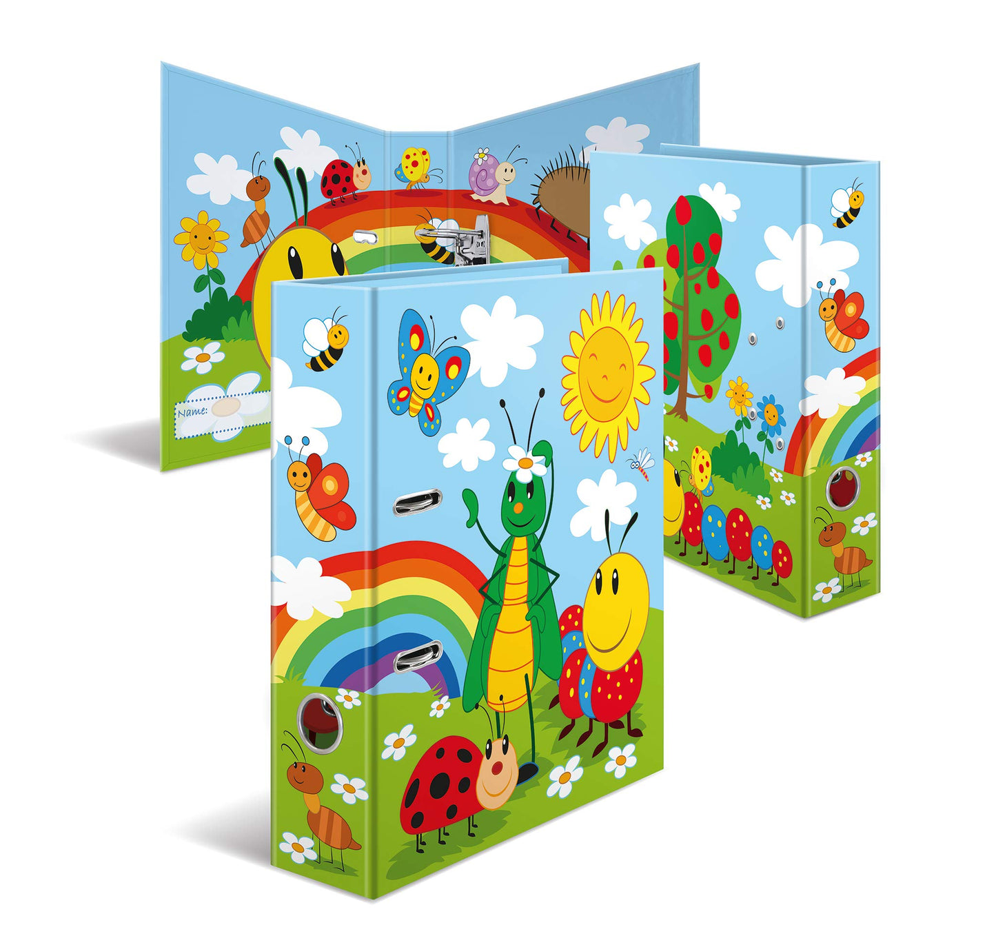 HERMA A4 Kids Birthday Set, 10 pieces, 7 cm wide, ring binder with kindergarten theme, colorful file folder with inner print for boys, girls, and kids.