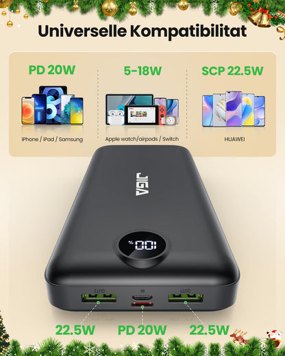 Power Bank 27000mAh Powerbank 22.5W External Battery, PD20W USB C Output Fast Charging Portable Charger for iPhone 16 15 14 13Pro, Huawei, Samsung, etc.