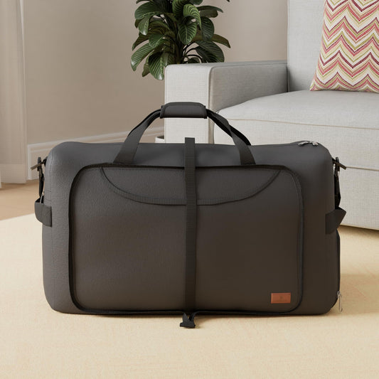 Vogsnow Travel Bag Large Foldable 100L, Weekender Overnight Bag Duffel Waterproof Sports Bag with Shoe Compartment for Men and Women