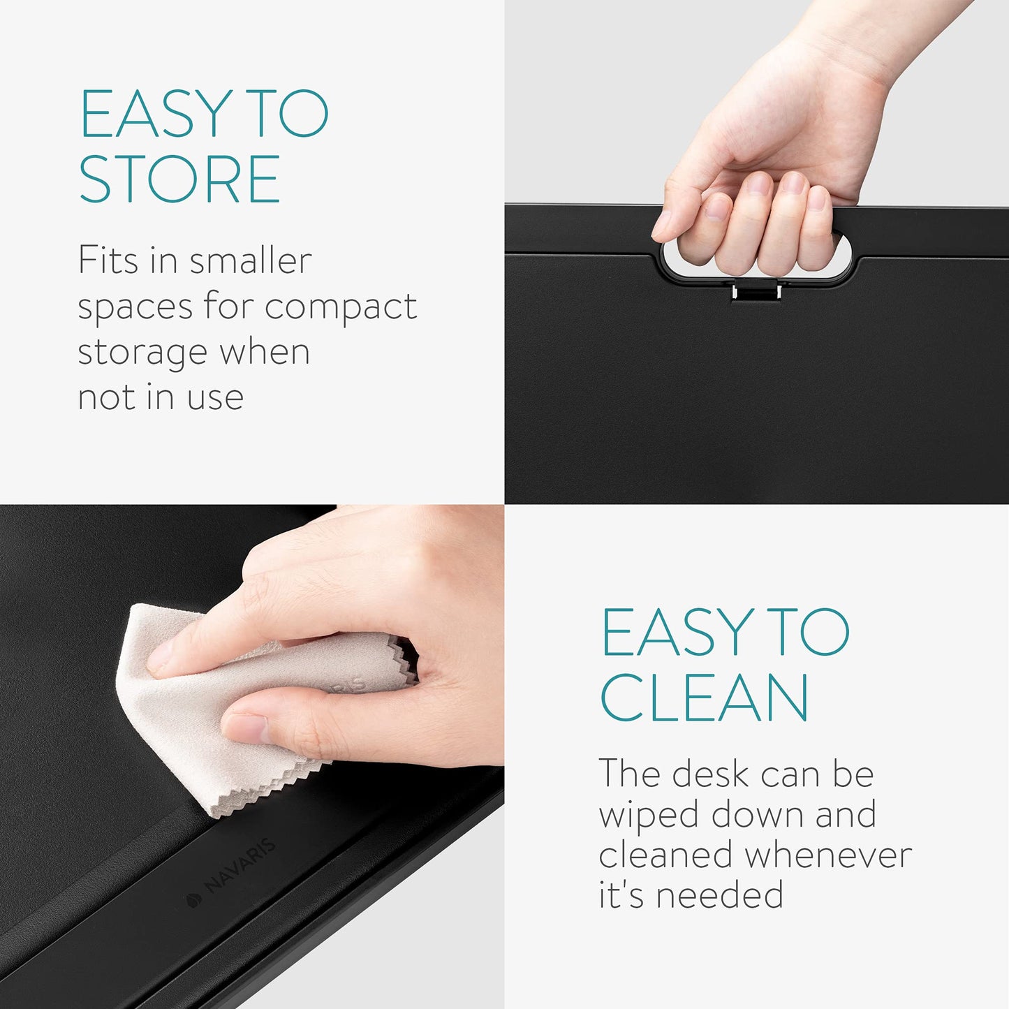 Navaris plastic laptop table tray - bed sofa mat for tablet - 37.6x28x5.8cm laptop pad cushion - 8 different levels - black