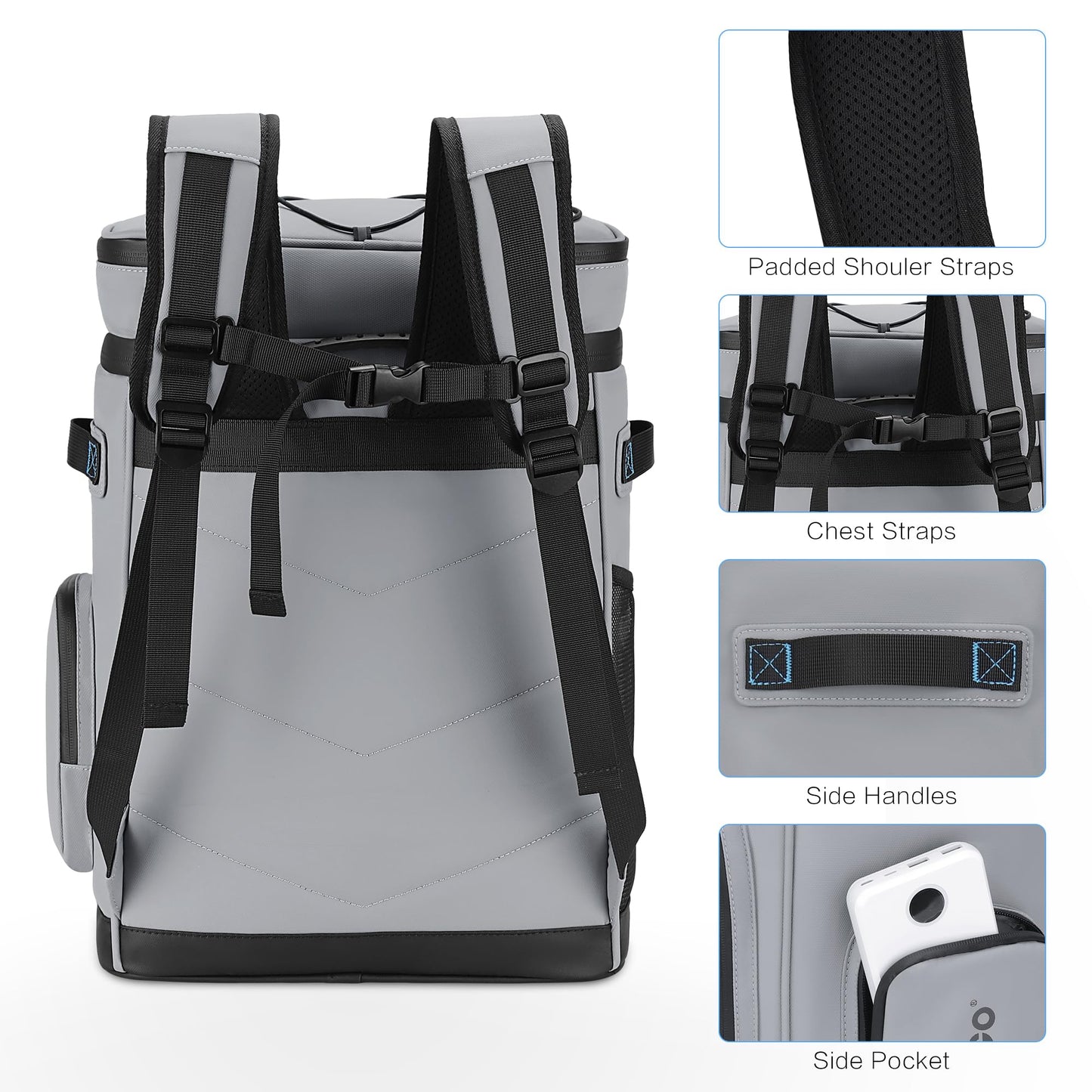 Hulongo Large Waterproof Insulated Cooler Backpack Leak-proof Foldable Cooler Backpack.