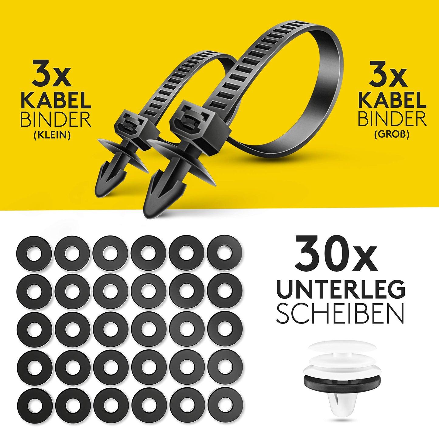 Fastening clips car + car disassembly tools set by SCHMITZ.Tools [700 pieces] lever tool car - automotive tool - car interior accessories - car clips - clips - push rivets - fastening clips