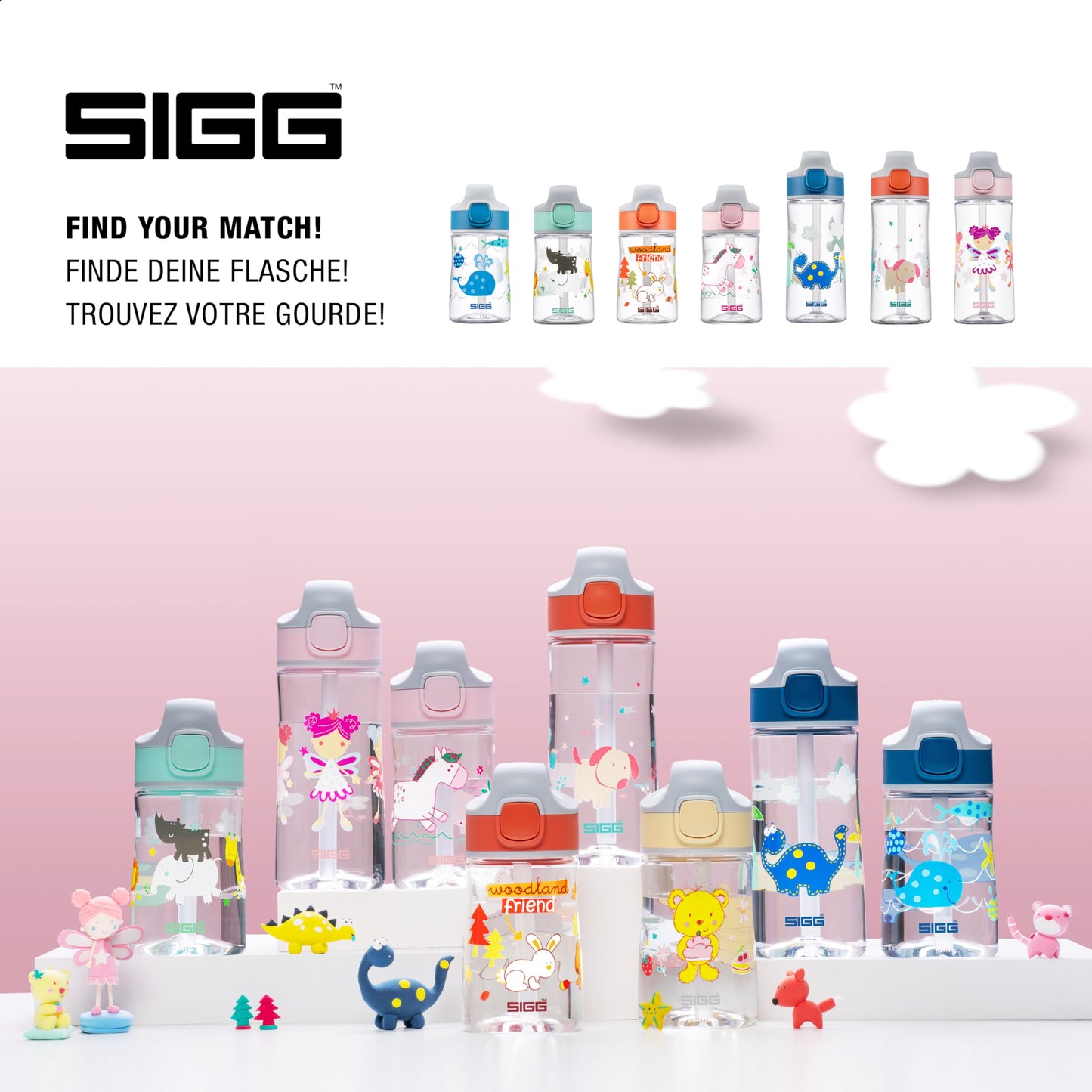 SIGG - Tritan Kids Water Bottle - Miracle Furry - With Straw - Leak-proof - Dishwasher safe - Microwave safe - Scratch-resistant - BPA-free - School & Sports - Yellow with Teddy Bear - 0.35L