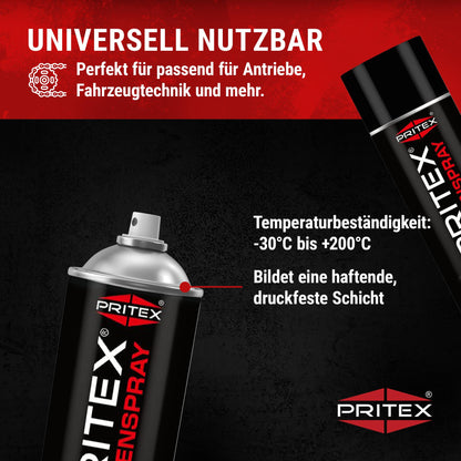 PRITEX - Chain spray 4 x 400 ml for motorcycles & bicycles - Chain grease provides high protection against friction, wear & corrosion - Lubricant spray with very good adhesion & lubrication performance - Chain oil