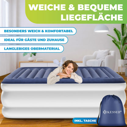 KESSER® Inflatable Mattress Airbed Self-Inflating Guest Bed with Built-In Electric Pump, Air Mattress for Camping or Home Use with Bag, Suitable for 1 Person - 203 x 95 x 51cm