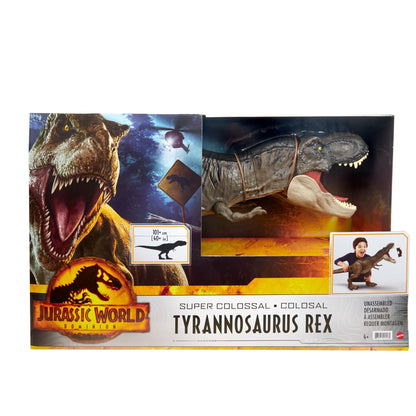 Mattel Jurassic World Dinosaur, Extra-large T-Rex action figure, 101 cm long, poseable with eating function, dinosaur toy, for kids ages 4 and up, HBK73.