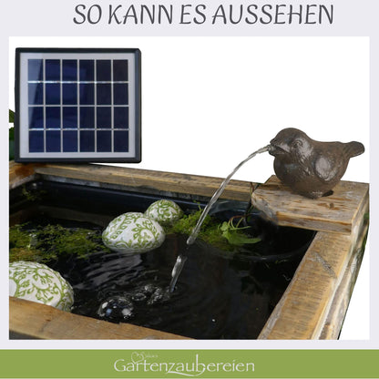 Storm's garden enchantments water feature sparrow incl. solar pump cast iron pond decoration