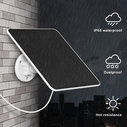 5W solar panel for Ring camera, solar charger compatible with Ring Stick Up Cam/Pro battery, Spotlight Cam Plus/Pro battery. Camera solar panel includes barrel plug to USB-C adapter, pack of 2.