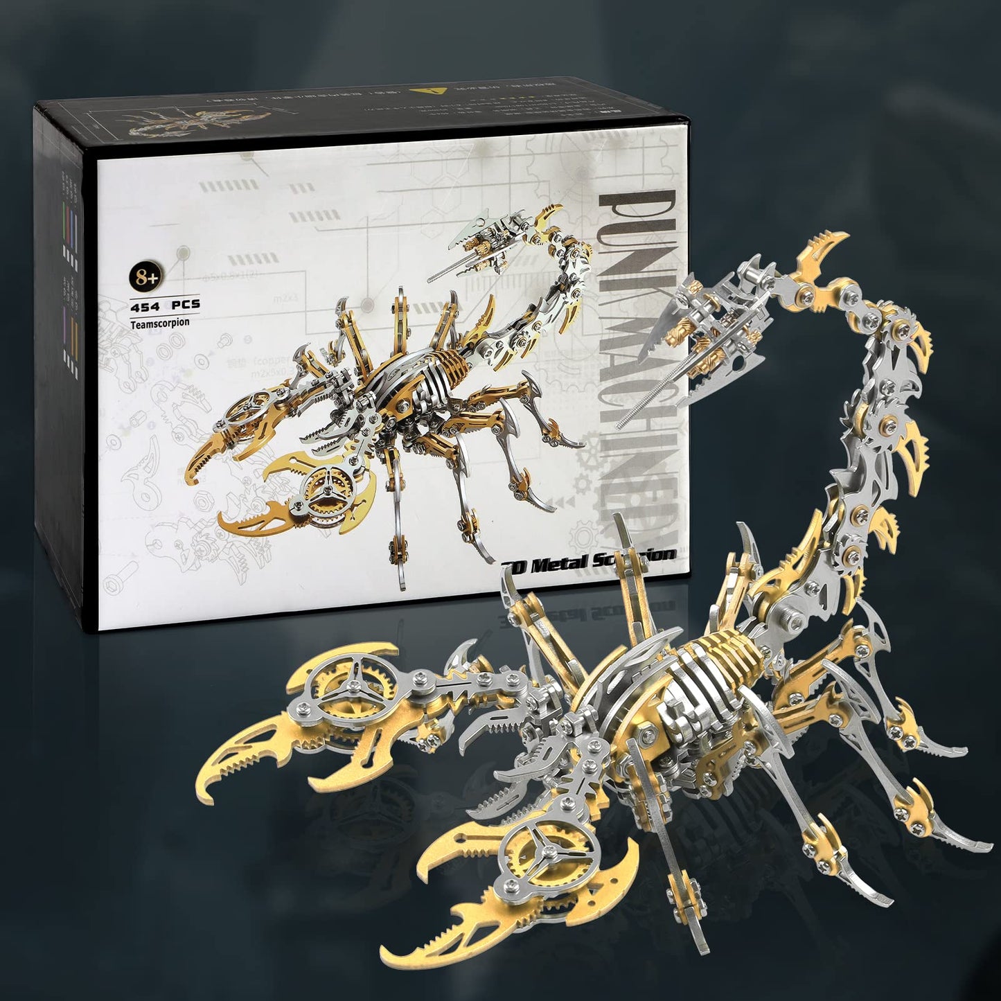 Metallic Scorpion King 3D Metal Puzzle Kits for Adults Teens - 454 pieces - Mechanical Assembly Models - Build Decorations for 4 hours (Gold)