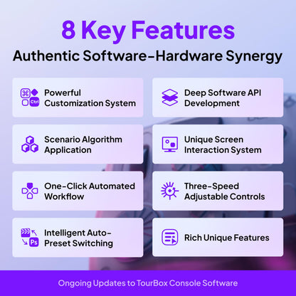 TOUR BOX Elite, Bluetooth Editing Controller for Photo Video Illustration, Macro Keypad for Graphics Tablet, Programmable Keyboard for Photoshop Lightroom Premiere Davinci Resolve Final Cut Pro, Black