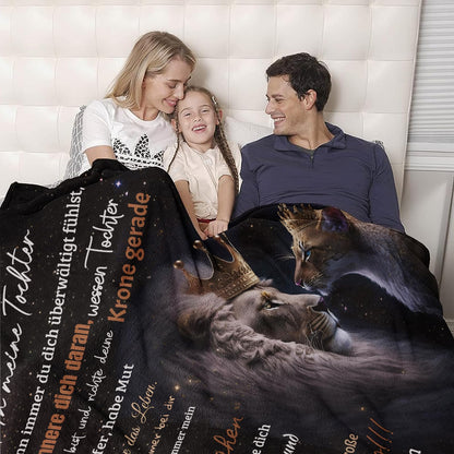 Cuddle Blanket: Soft father-daughter blanket, personalized gift from dad. Super soft fleece blanket, perfect for birthday and Christmas gifts. Ideal for living room, bed, or sofa.