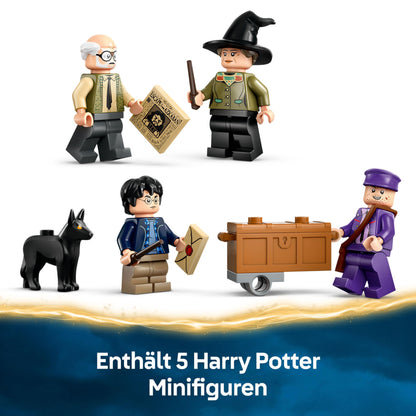 LEGO Harry Potter Knight Bus Adventure set includes 5 minifigures and accessories like wands. Perfect gift for kids 8+ years old.