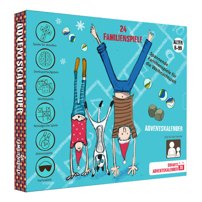 Advent calendar 2025 Games for the whole family The 24 best family games in just one box! With illustrated step-by-step instructions For ages 6 and up - German edition