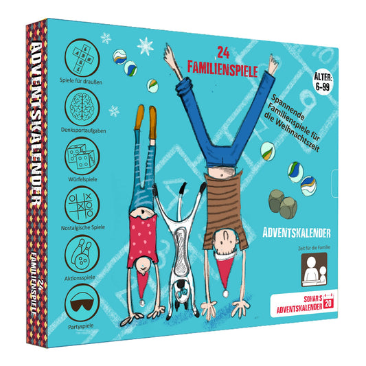 Advent calendar 2025 Games for the whole family The 24 best family games in just one box! With illustrated step-by-step instructions For ages 6 and up - German edition