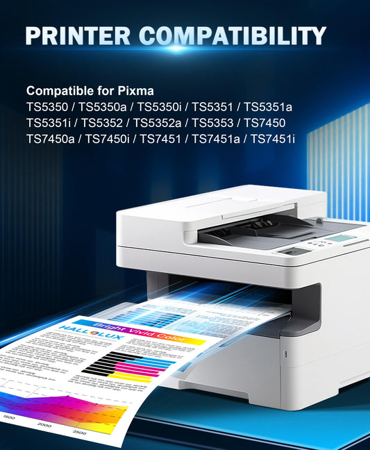 HELLOLUX PG-560XL CL-561XL printer cartridges for Canon 560 561 cartridges for Canon Pixma TS5350i cartridges TS5351i TS5350a TS7450A TS7451A TS7450i TS5350 TS7450 TS7451i TS5351 (Black Color)