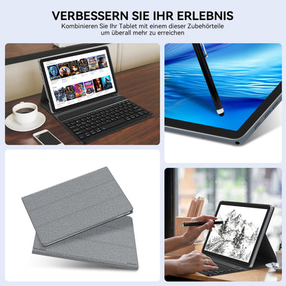 2025 Latest Android Tablet | 5G+2.4G WiFi Tablet Pc | Octa-Core 128GB ROM (TF 1TB) | 10.1" Touch Display | 3D Sound | 7000 mAh | 13+8MP | GPS | GMS Certified Tablets with Keyboard, Stylus, Case, Gray