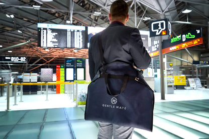 Gentle Mate® 2X Premium Garment Bag Blue with Shoulder Strap including Scented Sachet - high-quality Suit Bag Clothing Bag Business for Travel and Storage of Suits, Shirts, Men's Suit Bag.