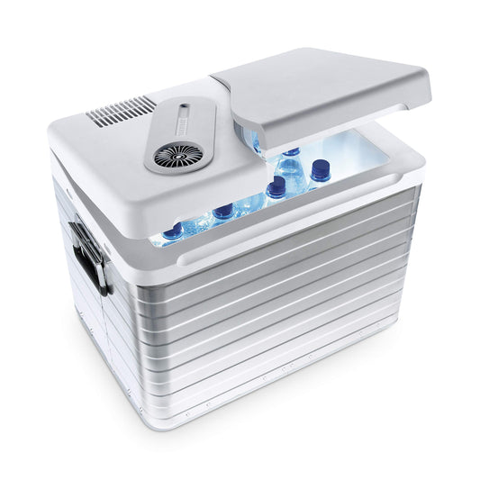 Mobicool Q40 AC/DC - Portable Electric Aluminum Cooler, 39 liters, 12V and 230V for car, truck, boat, RV, and outlet, Aluminum housing