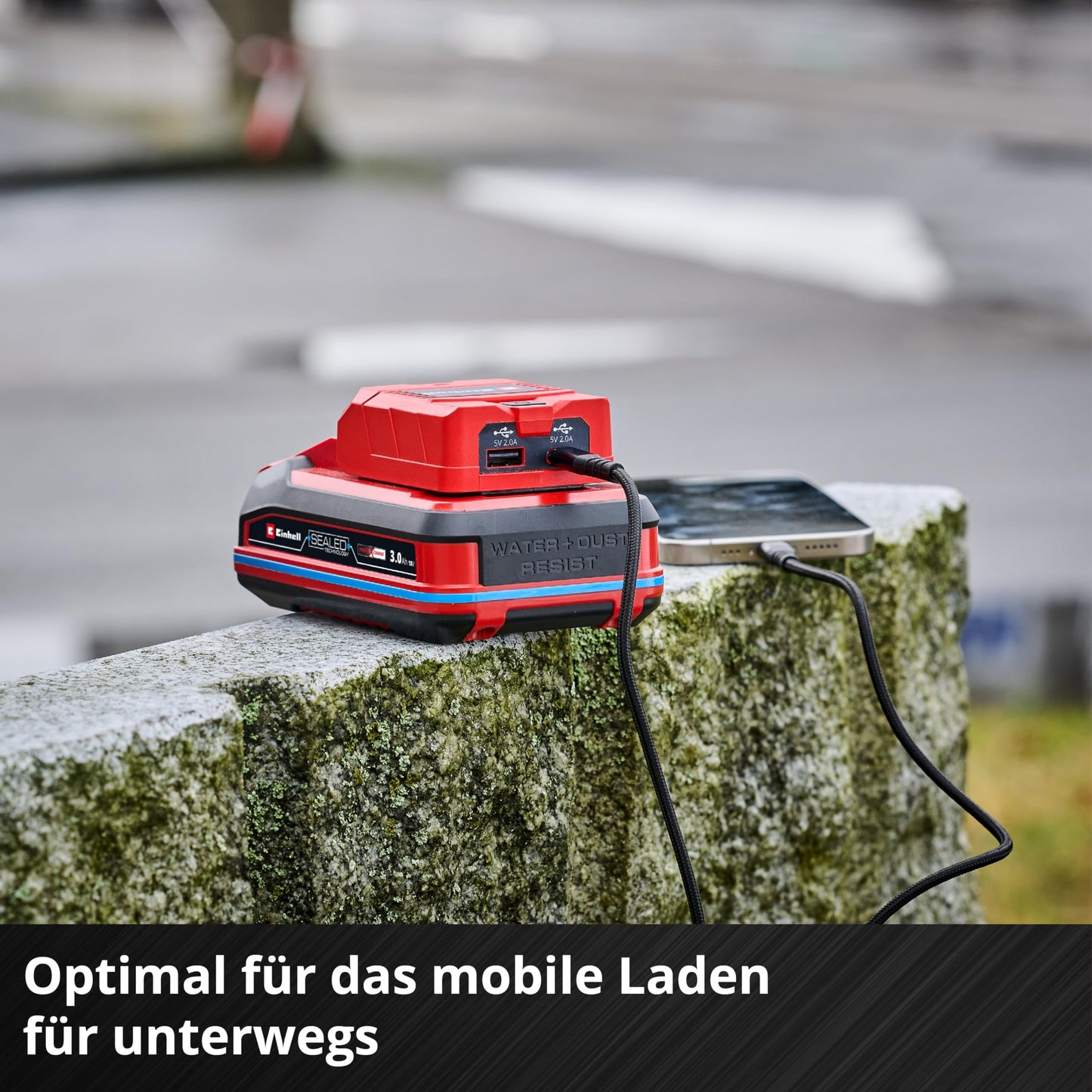 Einhell USB Battery Adapter TC-CP 18 Li USB A/C-Solo Power X-Change (18 V, mobile charging of smartphone, tablet and more, 1x USB-A port, 1x USB-C port, without battery)