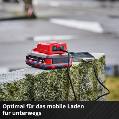Einhell USB Battery Adapter TC-CP 18 Li USB A/C-Solo Power X-Change (18 V, mobile charging of smartphone, tablet and more, 1x USB-A port, 1x USB-C port, without battery)