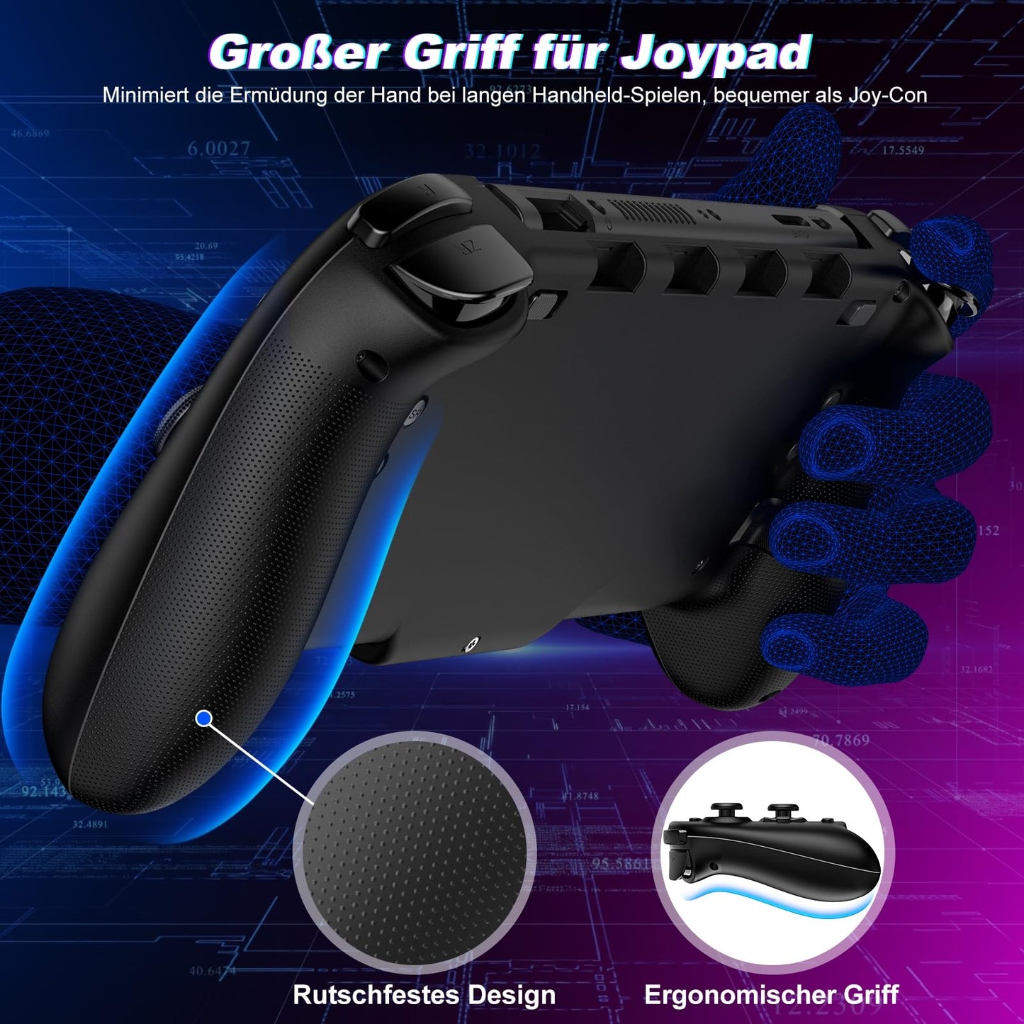 Elegamefy Switch Pro Controller, handheld controller with turbo/1000mAh/6-axis gyro/vibration/programmable wireless controller for Nintendo Switch/OLED.