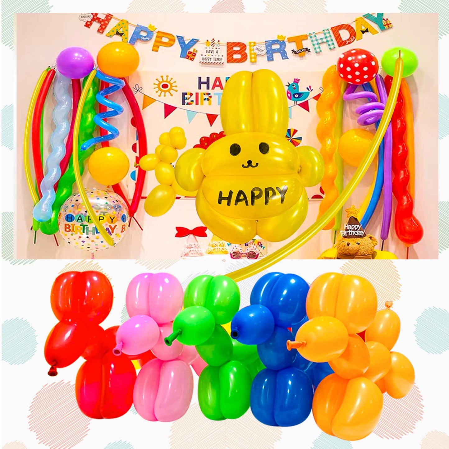 HYKJNBW Magic animal twisting balloons, perfect for wedding and birthday party decorations, 100 pieces (Gold)