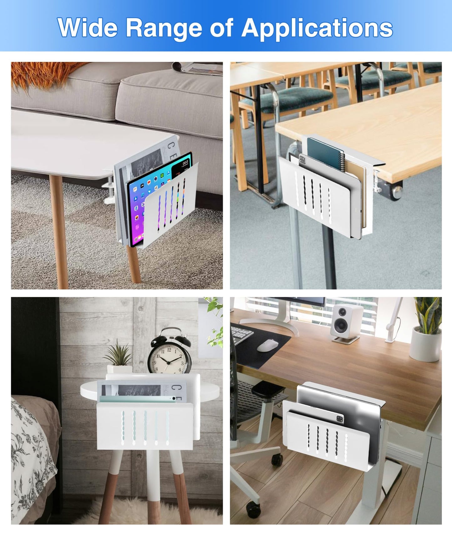 PC stand desk laptop stand side storage side stand laptop stand notebook stand for all laptops and tablets (white, single layer without pen holder)