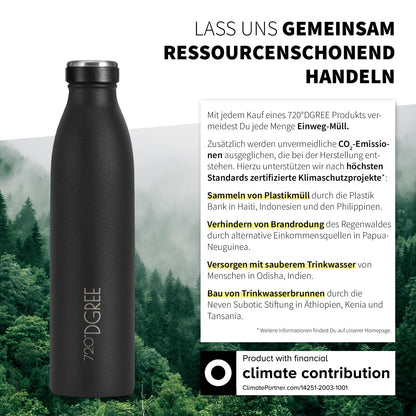 720°DGREE Stainless Steel Water Bottle "milkyBottle" - 500ml - Perfect for Kids, BPA-Free, Leakproof, Suitable for Carbonation - Small Thermos Bottle for Soda, Sports, School, Fitness.
