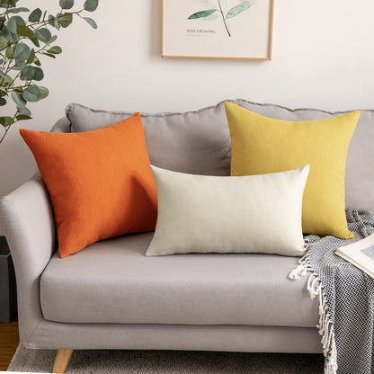 MIULEE 2-pack Waterproof Pillow Cover Outdoor Throw Pillow Modern Decorative Cushion Covers Decorative Pillow Case Decor for Garden Sofa Living Room Bed 45x45 cm Orange