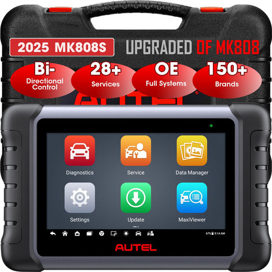 Autel MaxiCOM MK808S-OBD2 Diagnostic Tool, 2024 Bidirectional Tool Updated from MaxiCheck MX808 MK808, 28+ Services, Active Test, All System Diagnostics, Injector Coding/EPB/BMS/SAS/TPMS/AutoVIN/ABS
