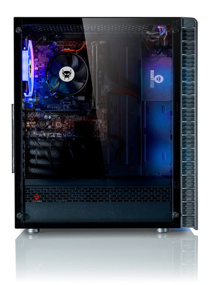 BEASTCOM Q3 Essential Gaming PC Set with AMD Ryzen 3 4X 4.00GHz, 4K Vega 6-Core Graphics, 16GB RAM, 256GB SSD + 1TB, 24" LED Monitor + Keyboard + Mouse + Mousepad, HDMI, WLAN, Windows 11 Pro