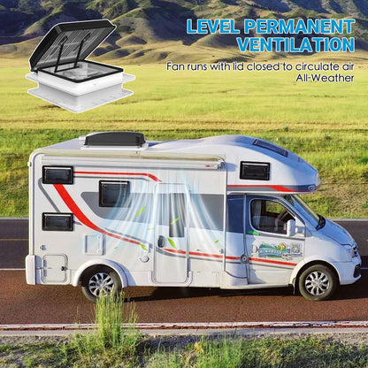 2012 Max Air Ventilation for RV Roof Fan Roof Vent Reversible Exhaust Fan, extremely quiet continuous ventilation RV 12V Remote, with 14" semi-transparent UV-resistant cover