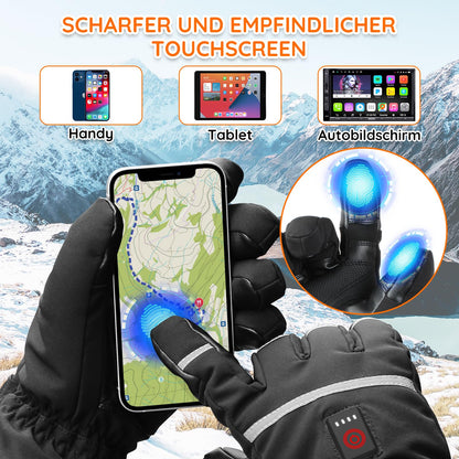 Mia & Coco Heated Gloves for Men Women, 3-Level Heated Ski Gloves with 7.4V 5400mAh Type-C Batteries, 6 Hours Runtime, for Climbing, Hiking, Biking, Camping