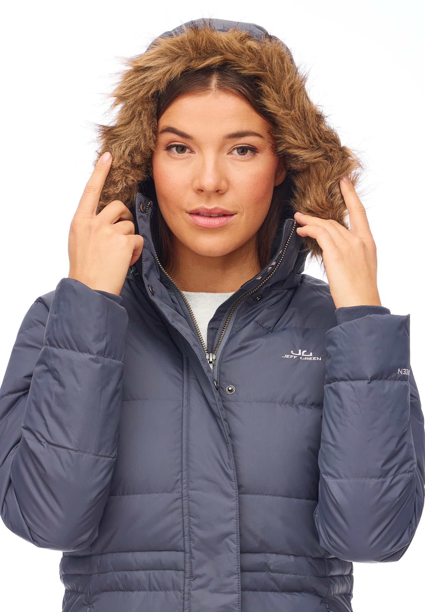 Jeff Green Women's Breathable Waterproof Down Outdoor Parka Fely, Color: Dark Grey, Size: 40