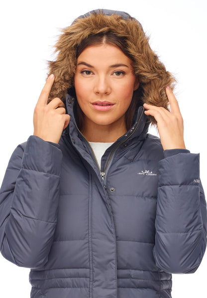Jeff Green Women's Breathable Waterproof Down Outdoor Parka Fely, Color: Dark Grey, Size: 40