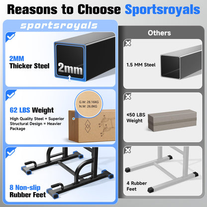 Sportsroyals Power Tower, Dip Station, Pull-Up Bar for home fitness gym strength training equipment, 204 kg.