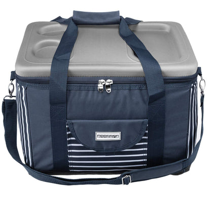 Anndora cooler bag XL navy blue white 40 liters - cooling box insulated bag picnic bag