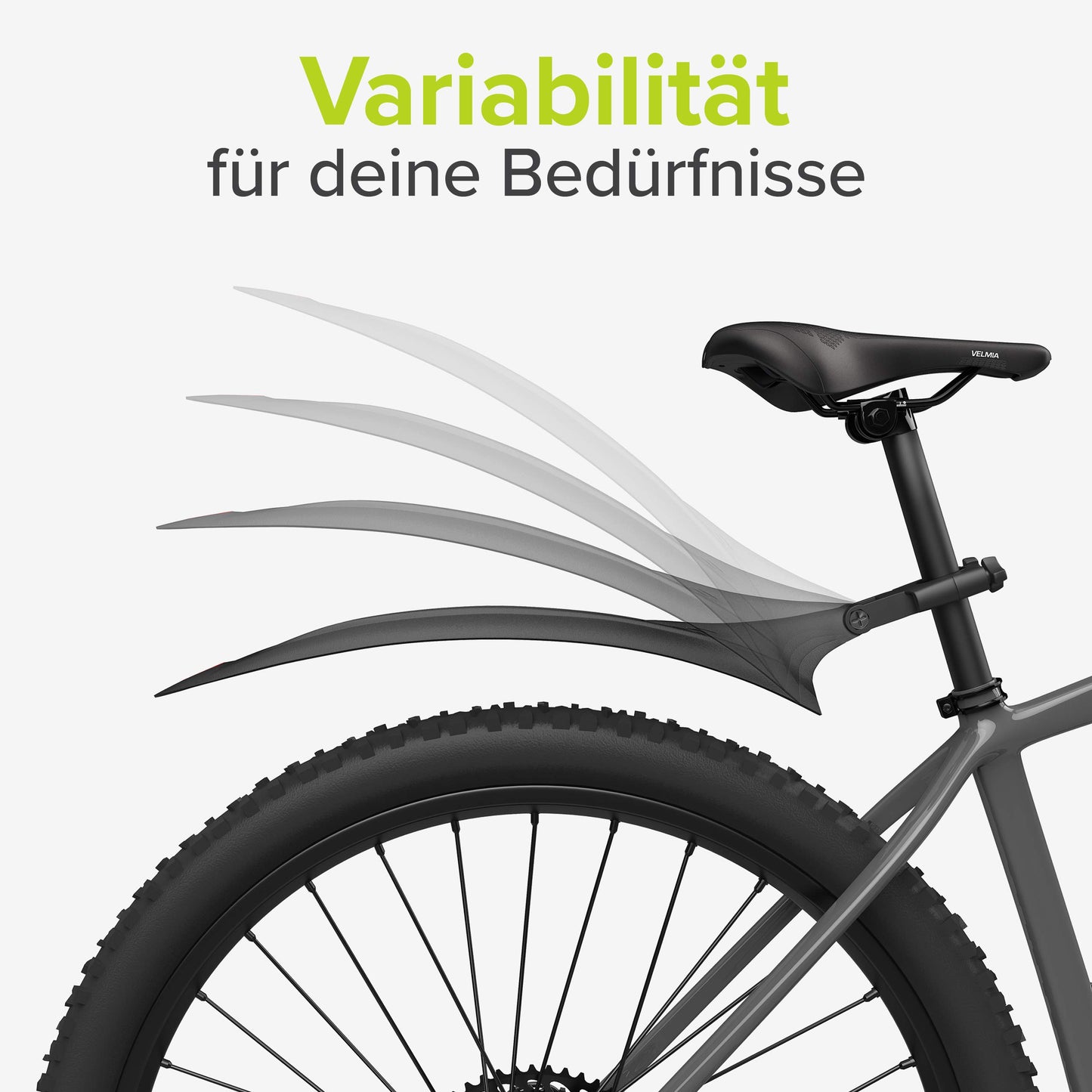 VELMIA Bike Mudguard Set [24-29 inches] with Bike Saddle Rain Cover - Universal Bike Mudguard, Mountain Bike, MTB Clip-On Mudguard for protection against splashing water & dirt.