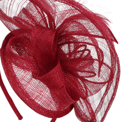 Seeberger Viadina Fascinator with feathers occasion hat straw hat women - summer spring-summer - One Size dark red