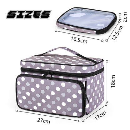 Luxja Sewing Accessories Bag, Sewing Kit Storage Bag, Yarn Bag for Wool, Sewing Tool Tote for Beginners, Travelers, Sewing Classes, Gray Dot